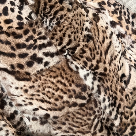 REAL rare Fur leopard print coat with fur collar in excellent condition - Picture 2 of 5